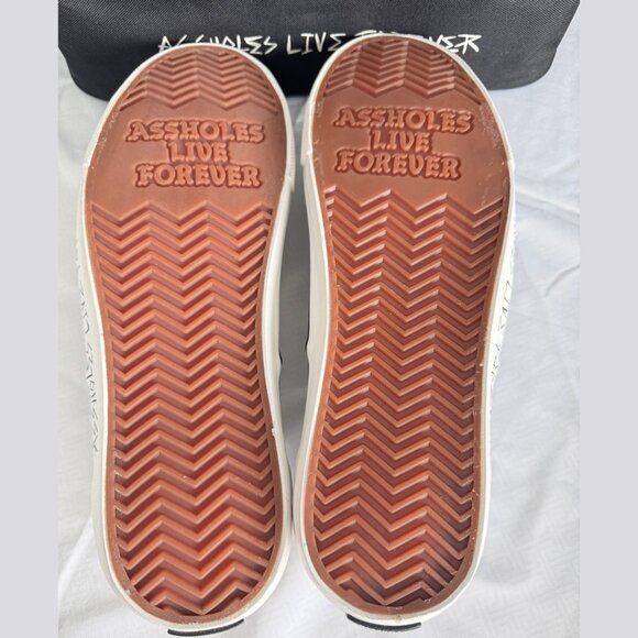 NWT WHITE Size 13 Assholes Live Forever Vans Style Sneakers Skate Shoes - Picture 10 of 10